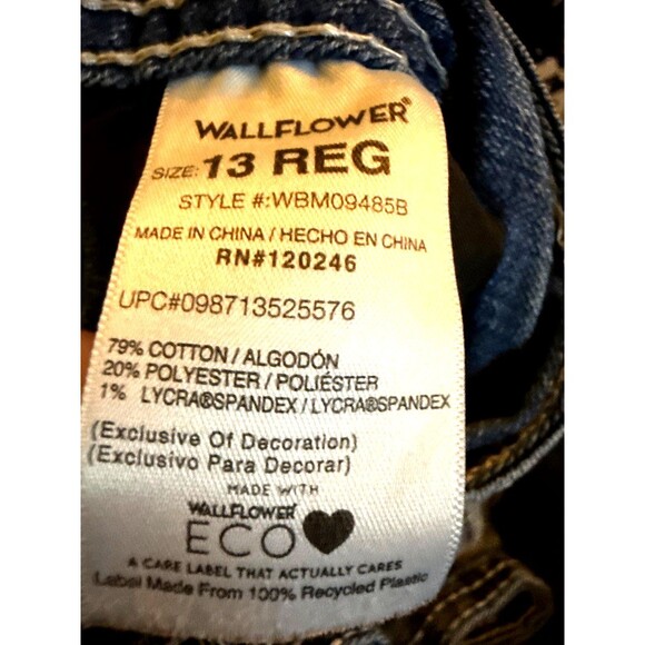 Y2K Wallflower Heavy Contrast Stitch Embroidered Pocket Bling Bootcut Jeans 13 - Picture 12 of 12